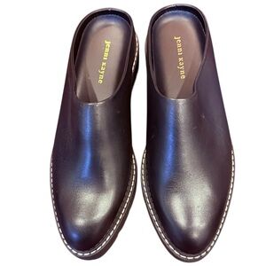 Jenni Kayne Black Leather Lug Mules sz 40